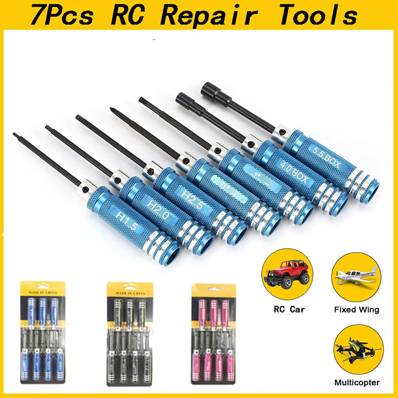 7Pcs 1.5 2.0 2.5mm RC Hex Driv - đánh giá và giá Rc Helicopter Tool Kit
