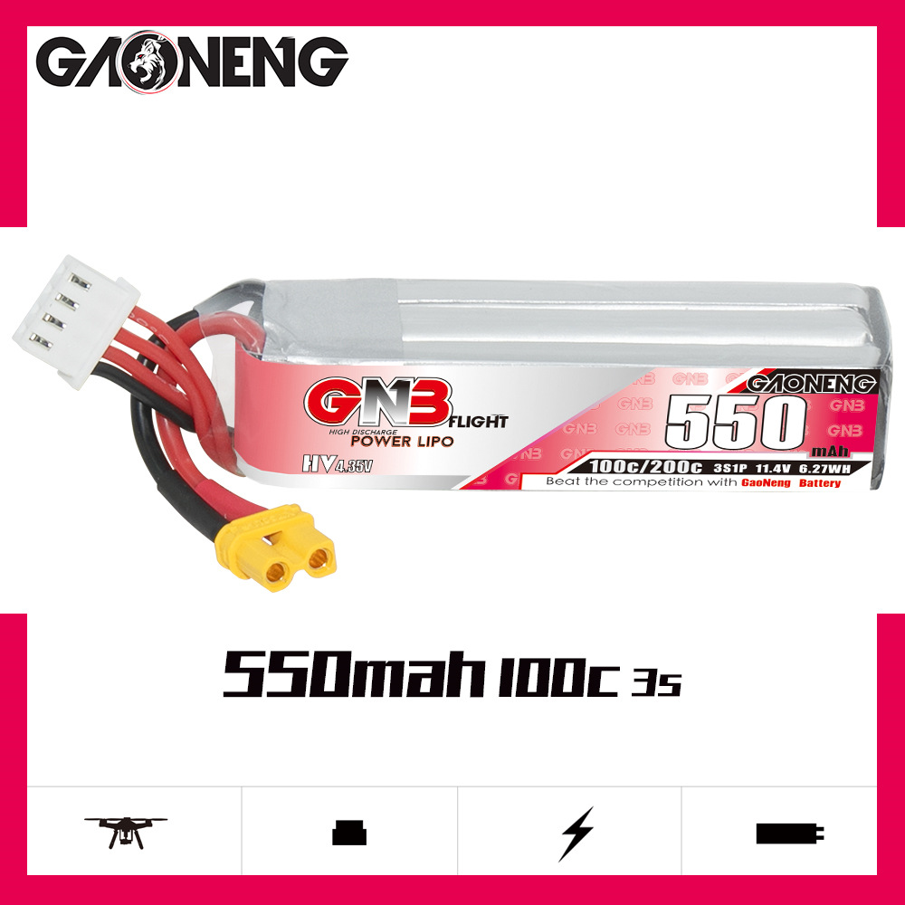GNB HV 11.4V 550mAh 100C/200C  - đánh giá và giá Rc Helicopter Parts