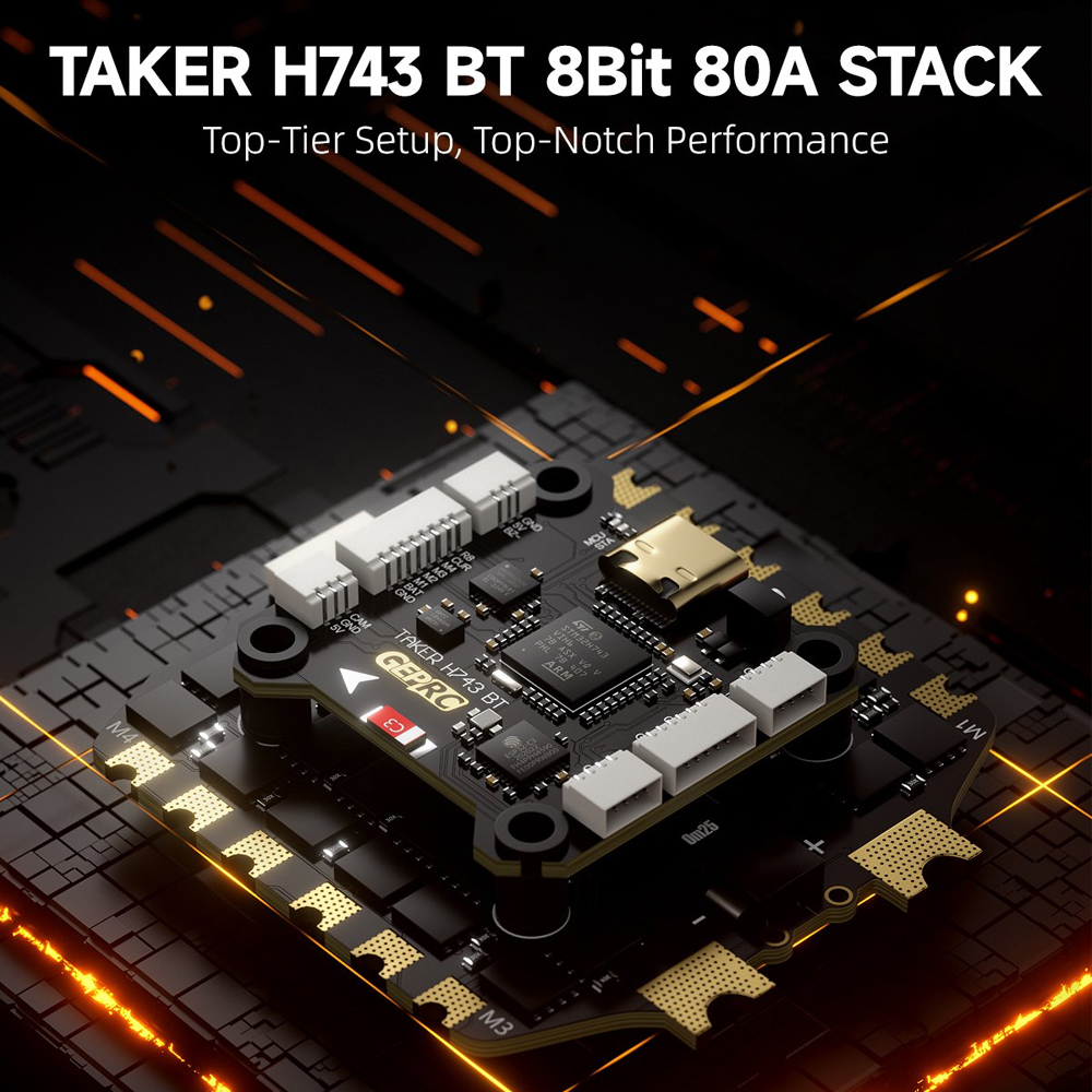 GEPRC TAKER H743 BT 8Bit 80A S - đánh giá và giá Rc Helicopter Case