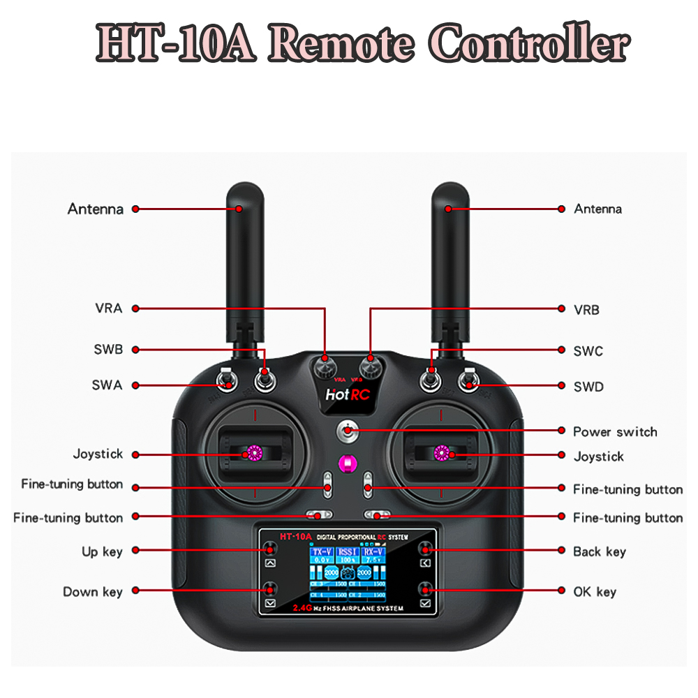 Hotrc HT-10A 2.4G 10CH Transmi - đánh giá và giá Rc Helicopter Battery