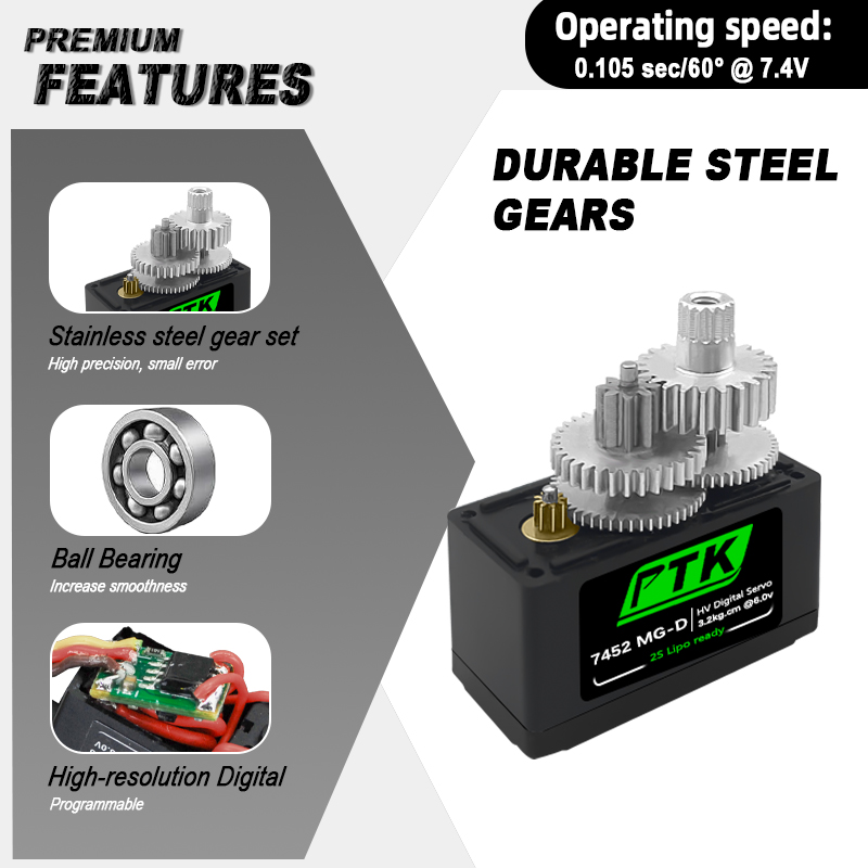 PTK 7452 MG-D 9g Digital Servo - đánh giá và giá Rc Helicopter Parts
